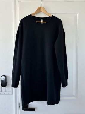 SPANX AirEssentials Long Sleeve Knit Shift Black Dress